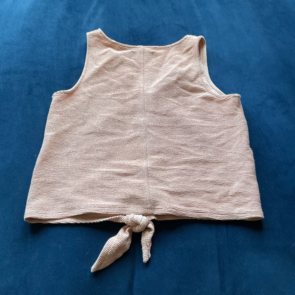 Madewell Texture Thread Tie Front Button Tank Top - image 6